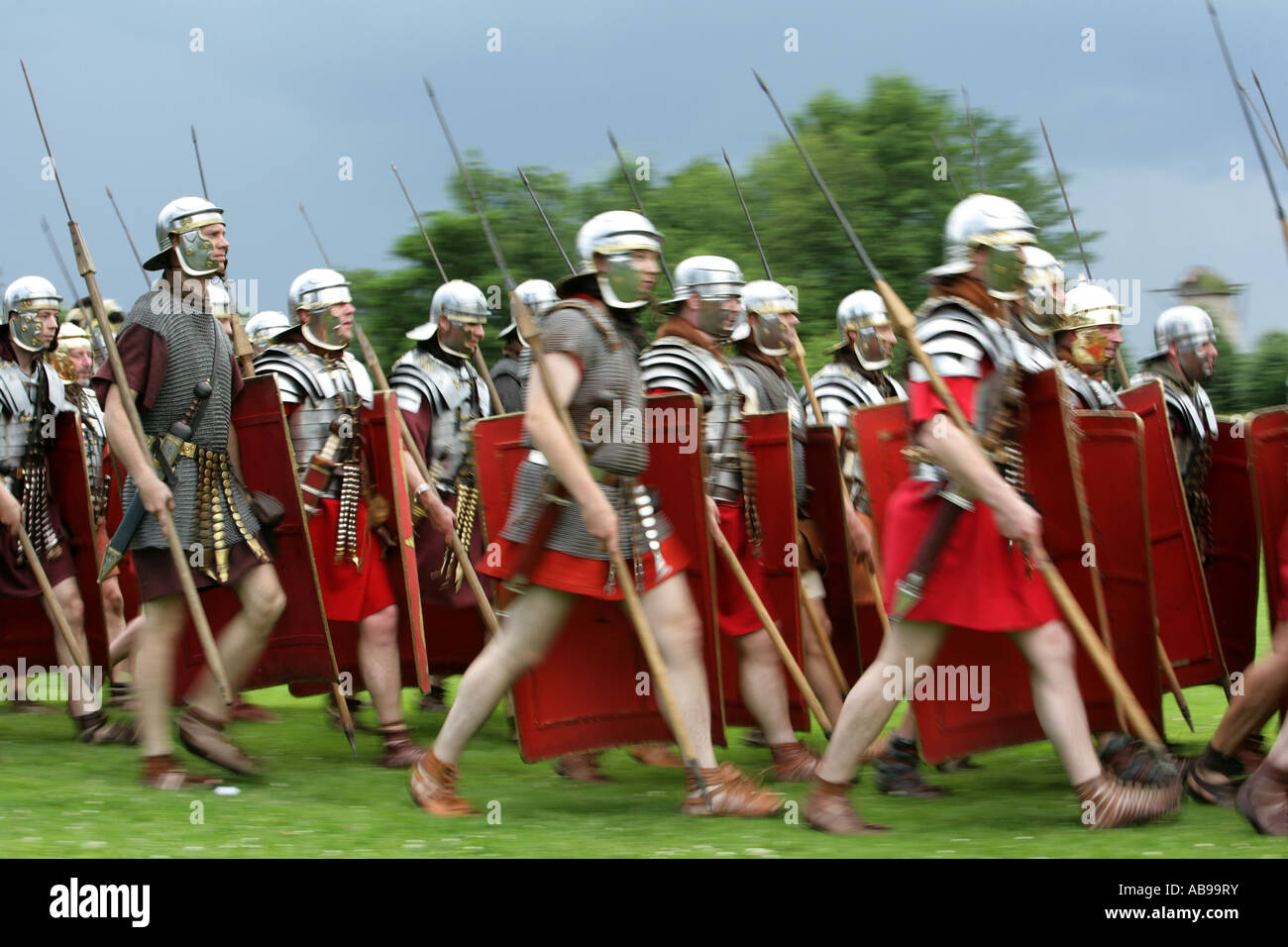 DEU Deutschland Xanten Romans Festival in der archäologische Park historischen Show des täglichen Lebens der normalen Menschen und militärisches personal Stockfoto