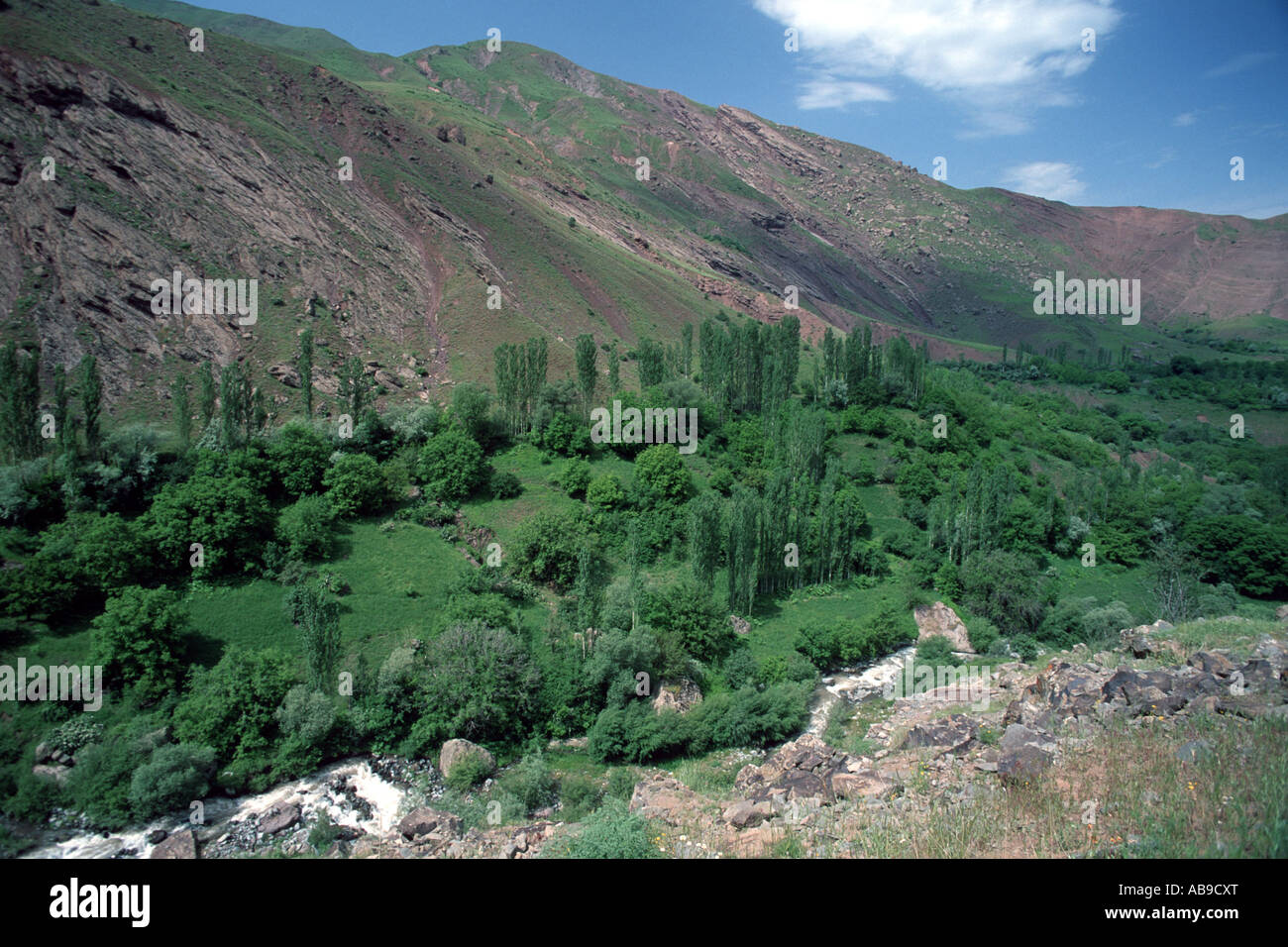 Landschaft im Elbrus-Gebirge, Iran, Elbrus, Qasvin Stockfoto