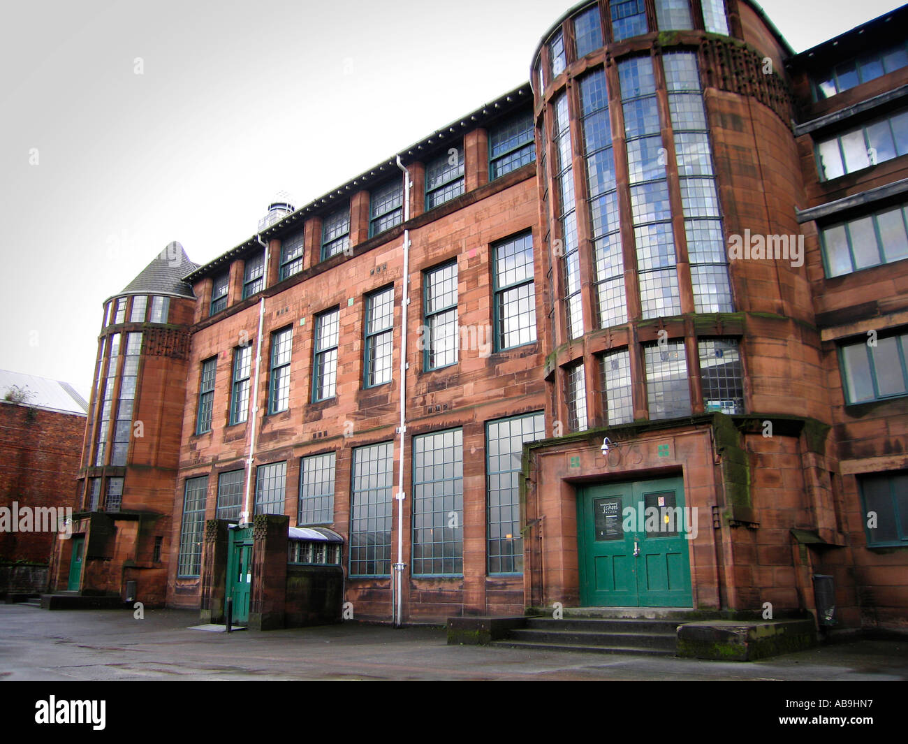 Glasgow Schottland Straße Schule Stockfoto