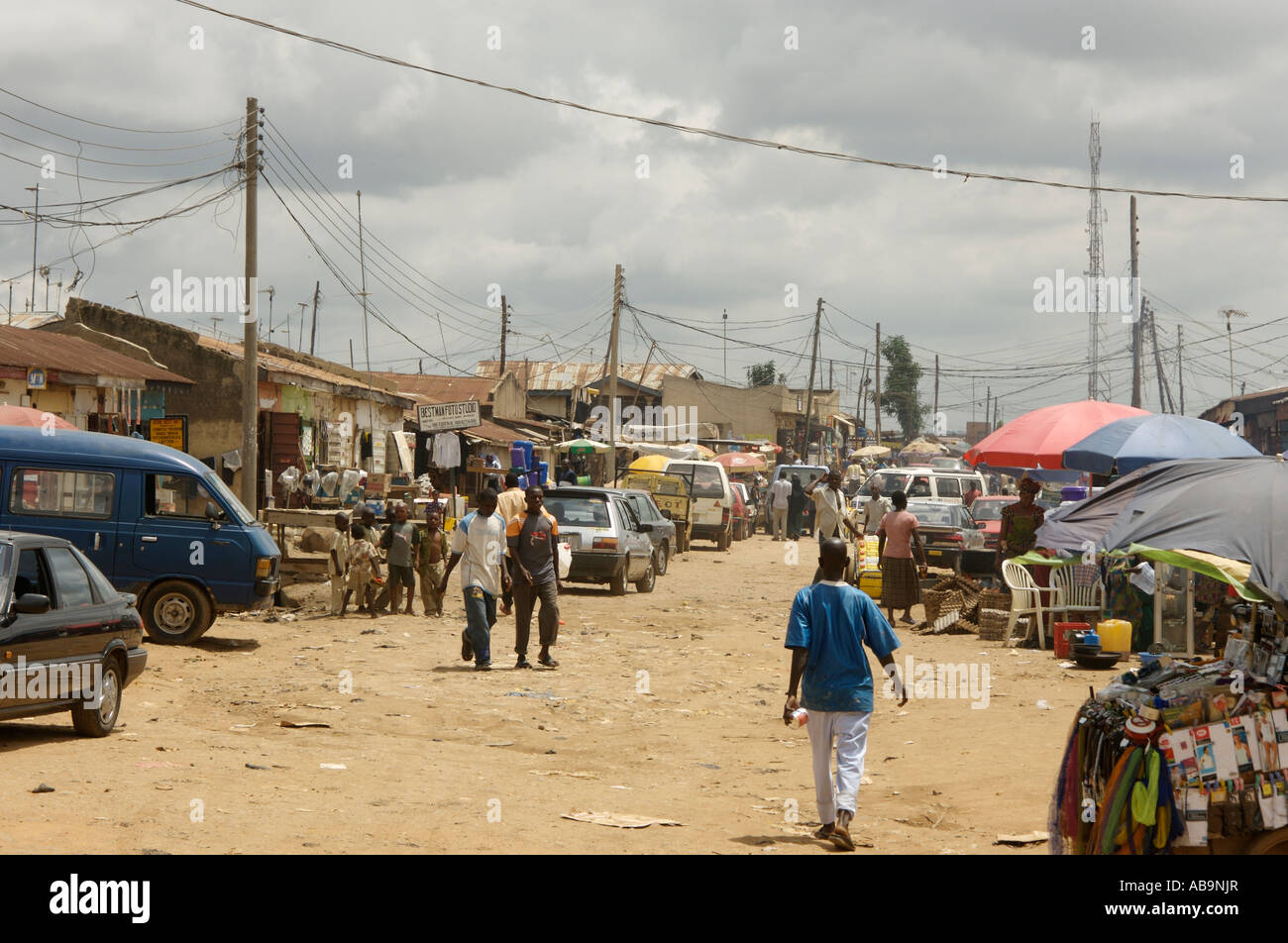 Straßenszene Stadtteile Stadtteil Abuja Nigeria Stockfoto