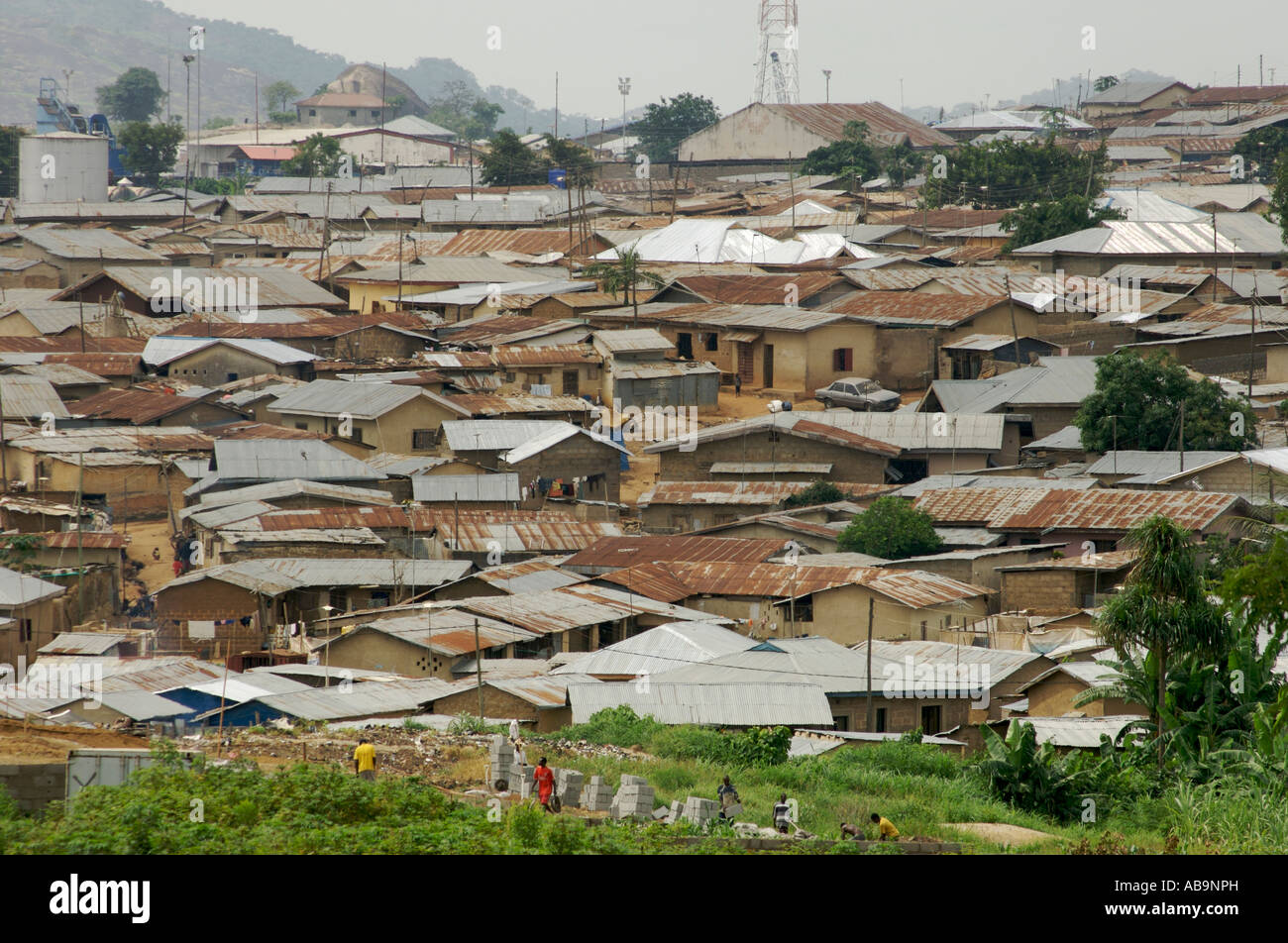 Mpape Elendsviertel in der Nähe von Abuja Stockfoto