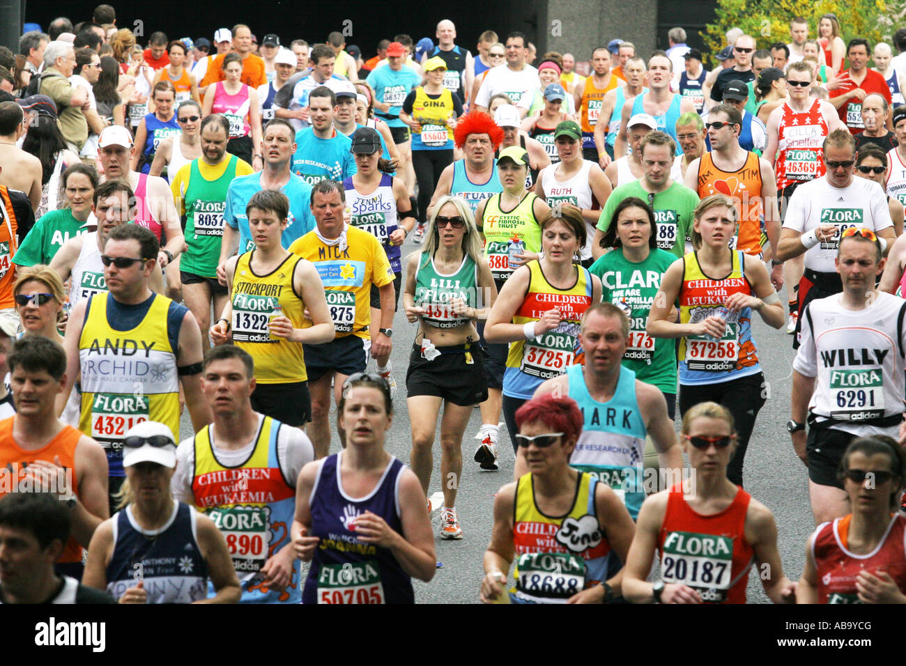 London-Marathon am Ende entlang bis hin Stockfoto