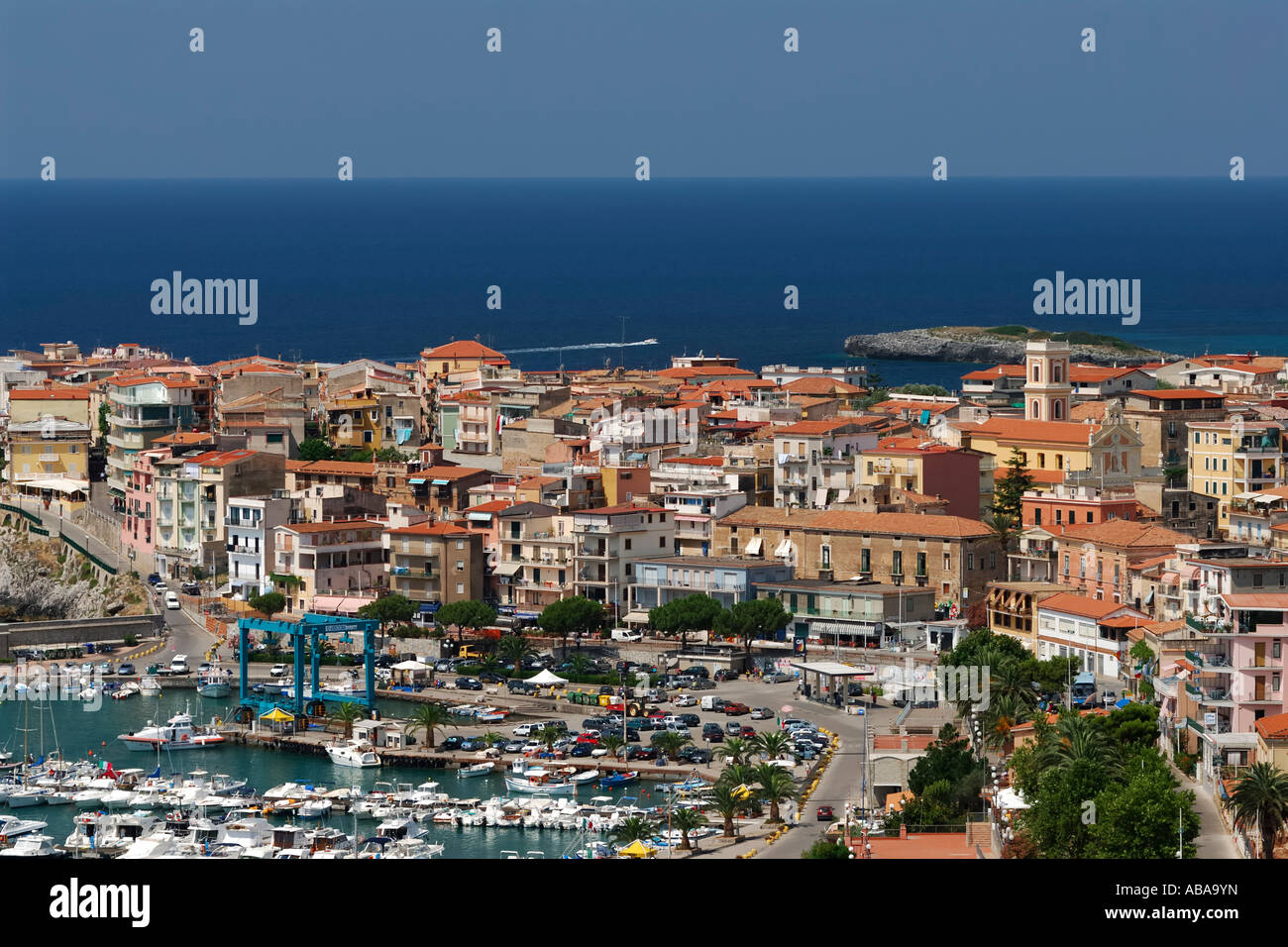 Cilento Italien die kleine Küstenstadt Stadt von Marina di Camerota Stockfoto