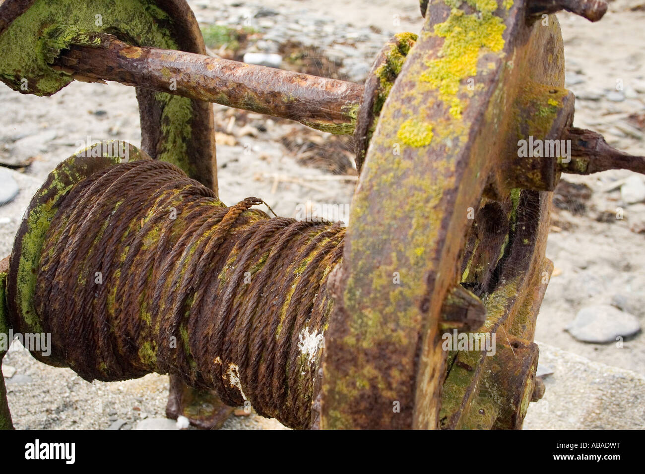 Alte rostige Winde, Gribbin, 2006 Stockfoto