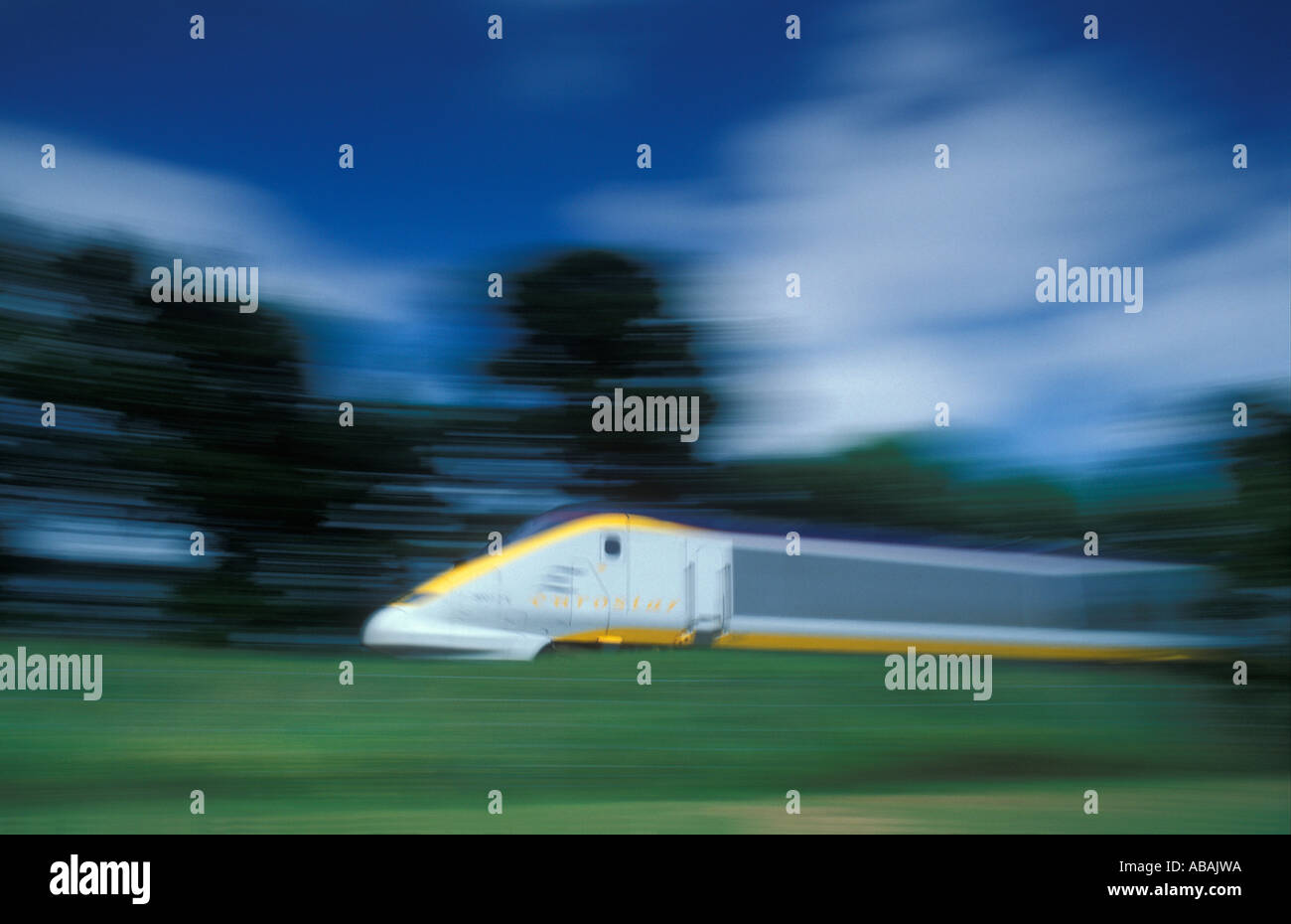 Hochgeschwindigkeitszug Eurostar Kent England UK Stockfoto