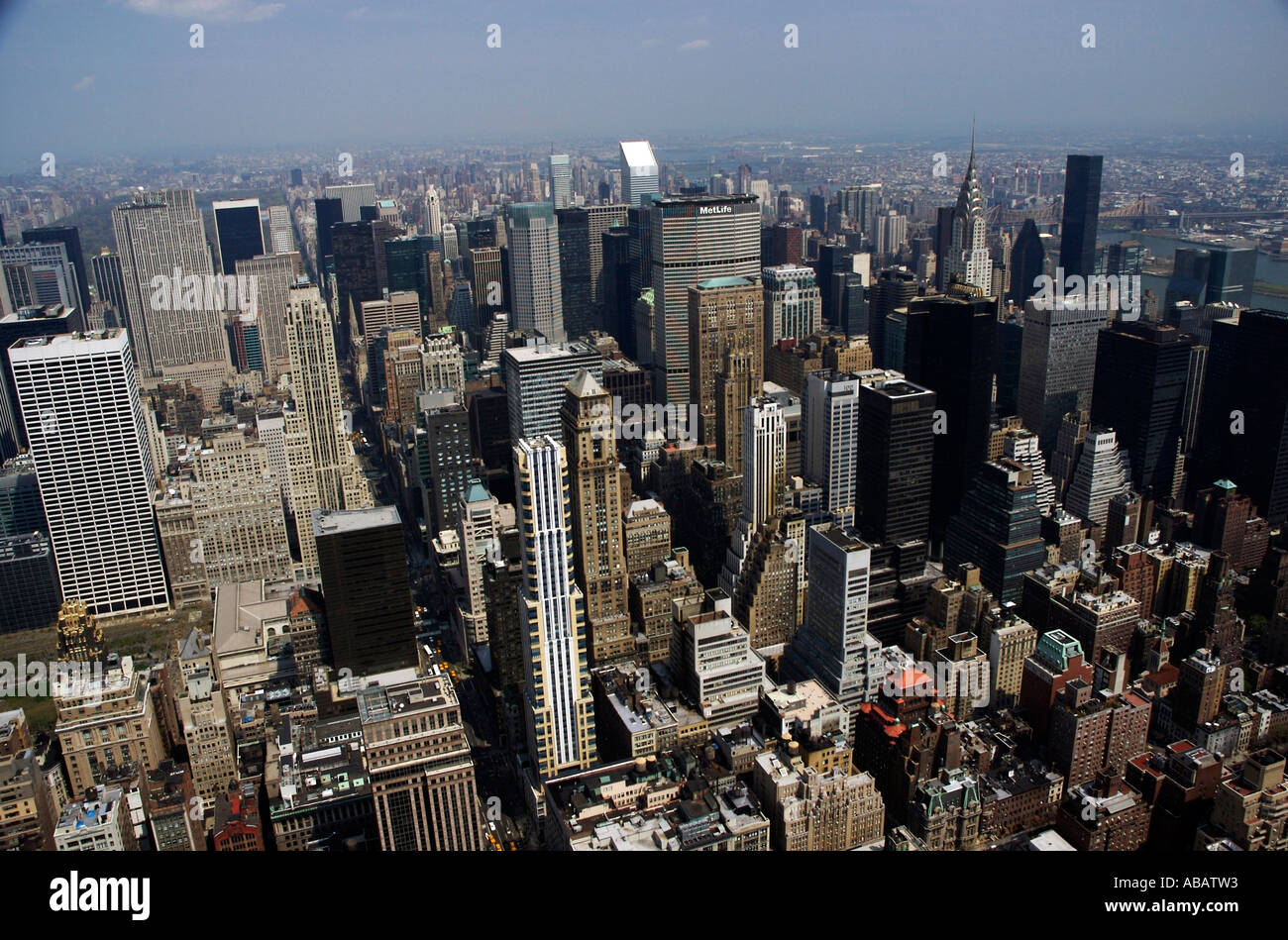 Manhattan vom Empire State Building Stockfoto