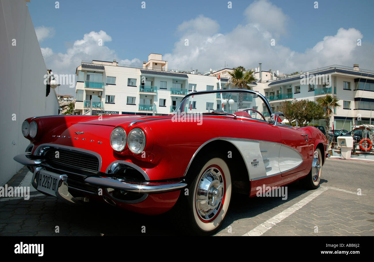 Corvette, Oldtimer, Sitges-Costa Brava-Spanien-Europa Stockfoto