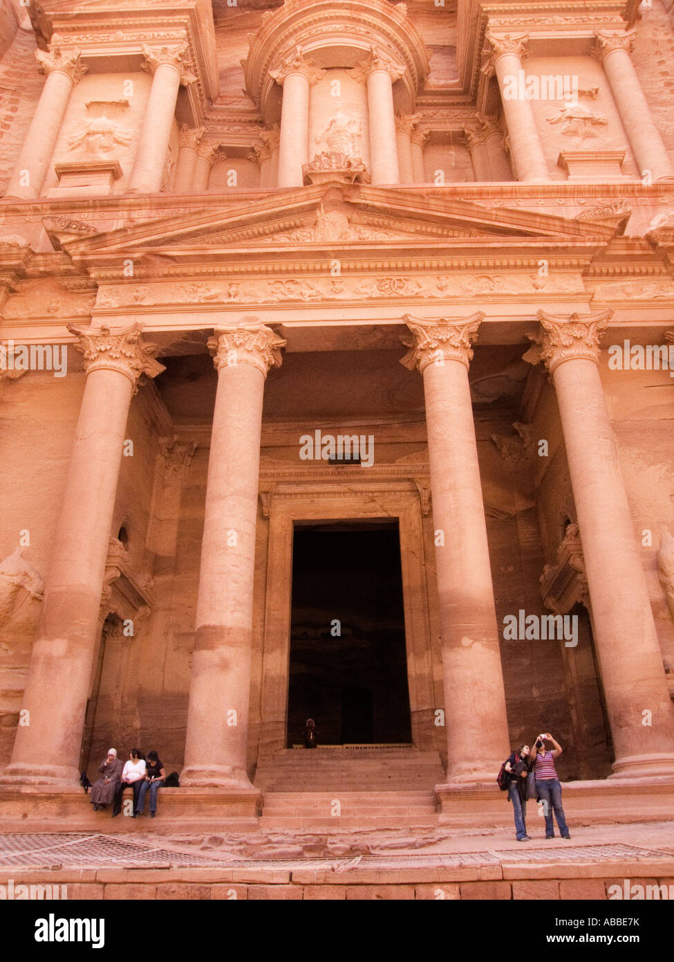 Tempel in Petra Jordan Stockfoto