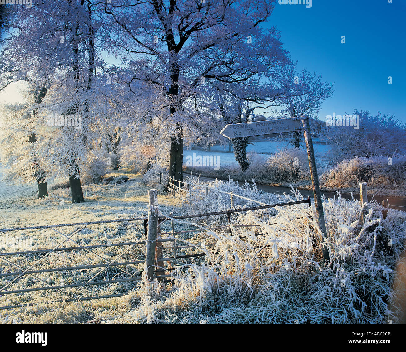 Eine winterliche Szene in der Nähe von Bad Stockfoto
