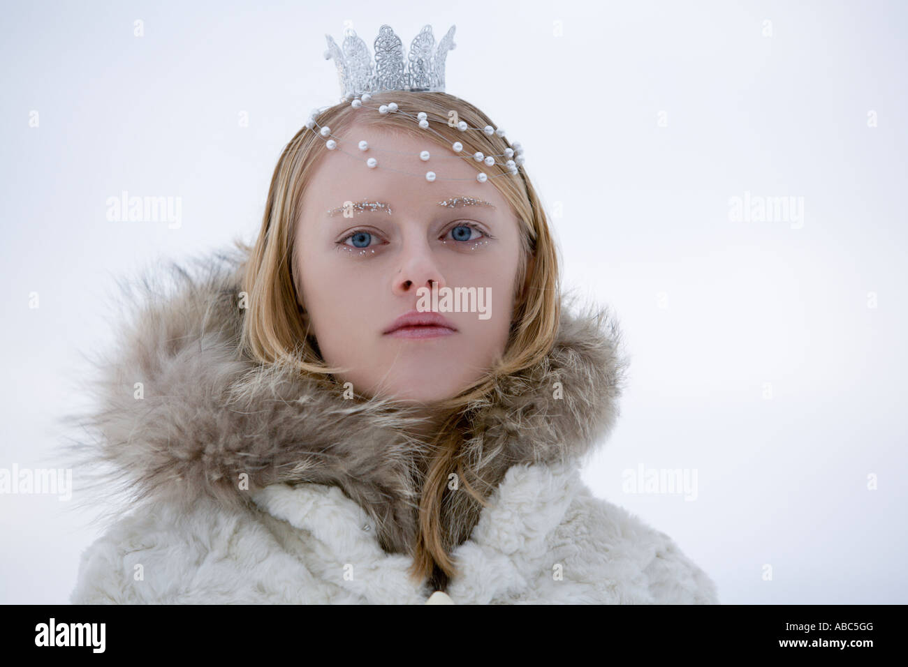 Kopfschuss der Schneekönigin Stockfoto