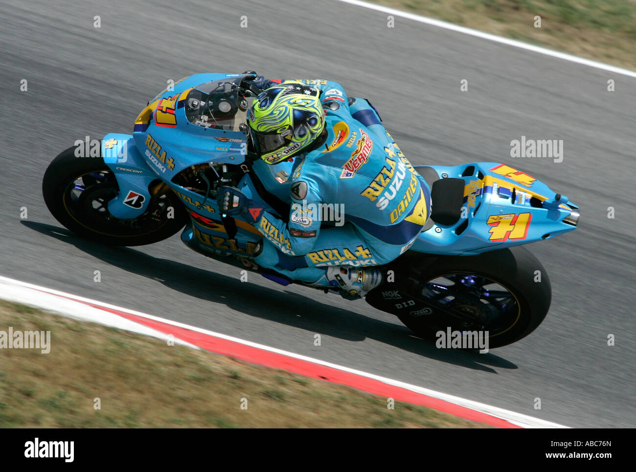 Australier Chris Vermuelen für das Rizla Suzuki Team in der 2007 Katalonien Moto GP, Barcelona, Barcelona, Spanien Stockfoto