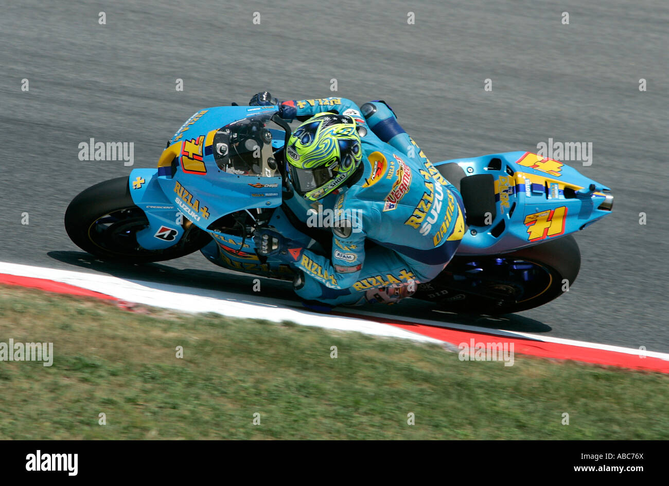 Australier, Chris Vermuelen der Rizla Suzuki Team, Reiten in der 2007 Katalonien Moto GP, Barcelona, Barcelona, Spanien Stockfoto