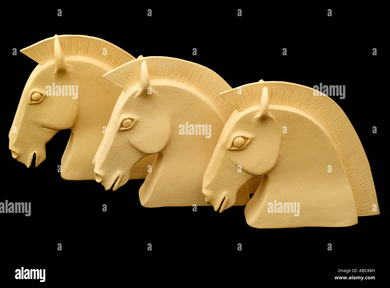 Pferd Skulptur equine inspirierte Arbeit Wesen Geist taktile Objekt organische Lebenskraft Muster Detail Bau Kurve geprägt Stockfoto