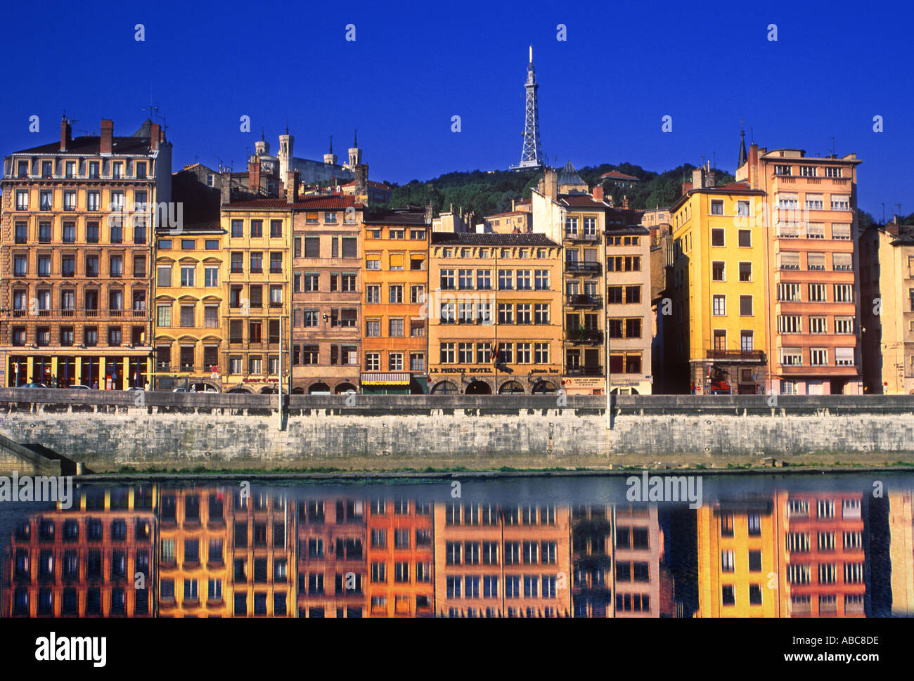 DER QUAI DE LA SAONE LYON FRANKREICH Stockfoto