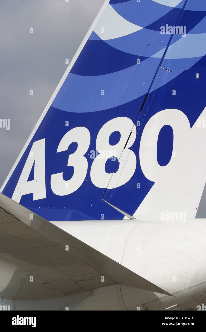 Airbus A380 Airbus Heck Ruder Logo symbol Stockfoto