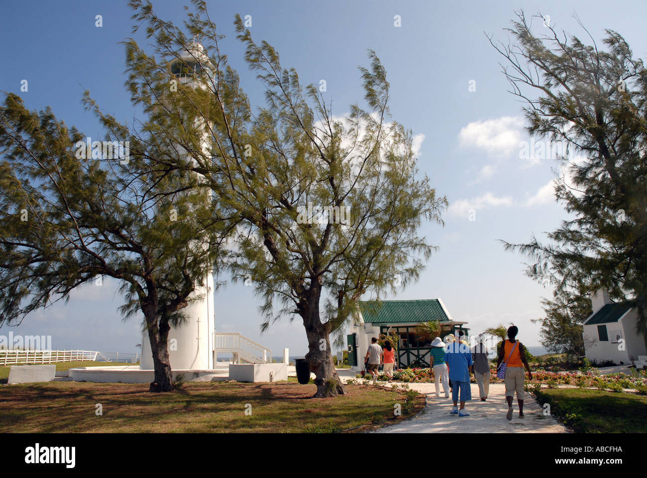 Grand Turk Island Nord Punkt historischen Leuchtturm Wahrzeichen Touristenattraktion Gebäude Architekturtouristen Tci östlichen caribbe Stockfoto