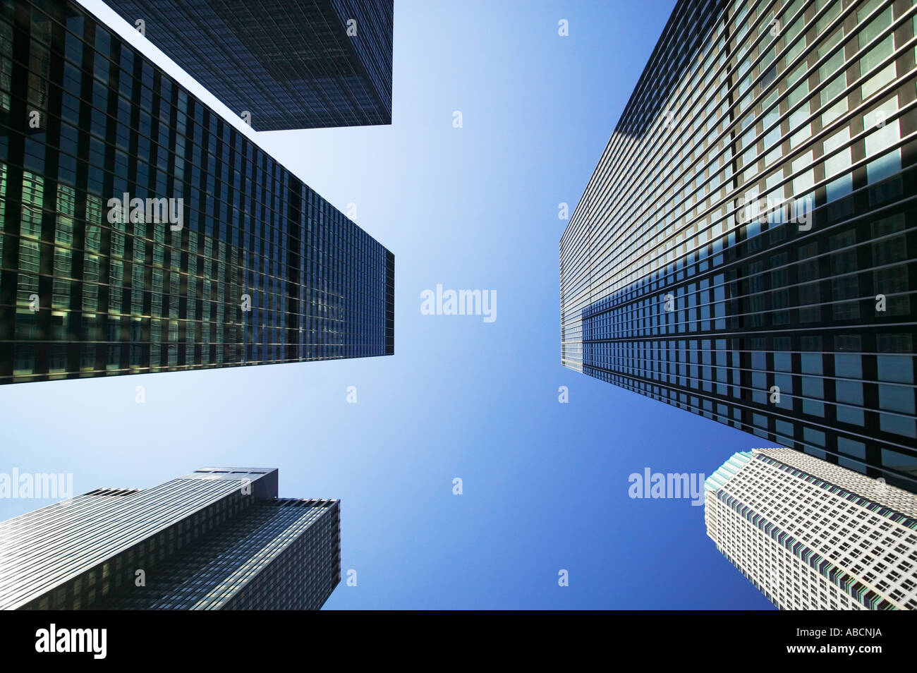 Blick auf New York Wolkenkratzer Stockfoto