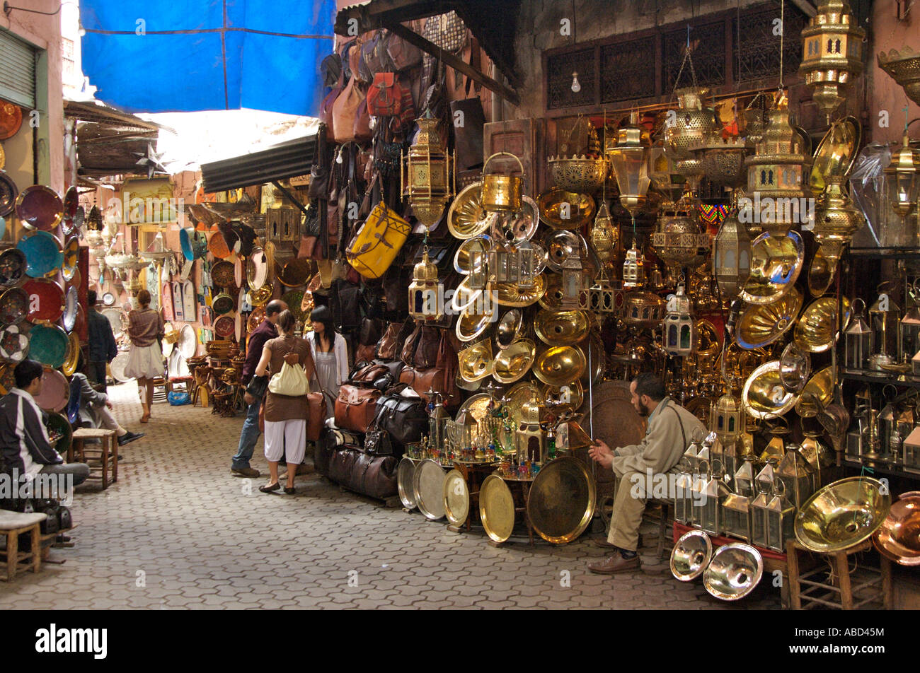 Messing-Souk, Marrakesch Stockfoto