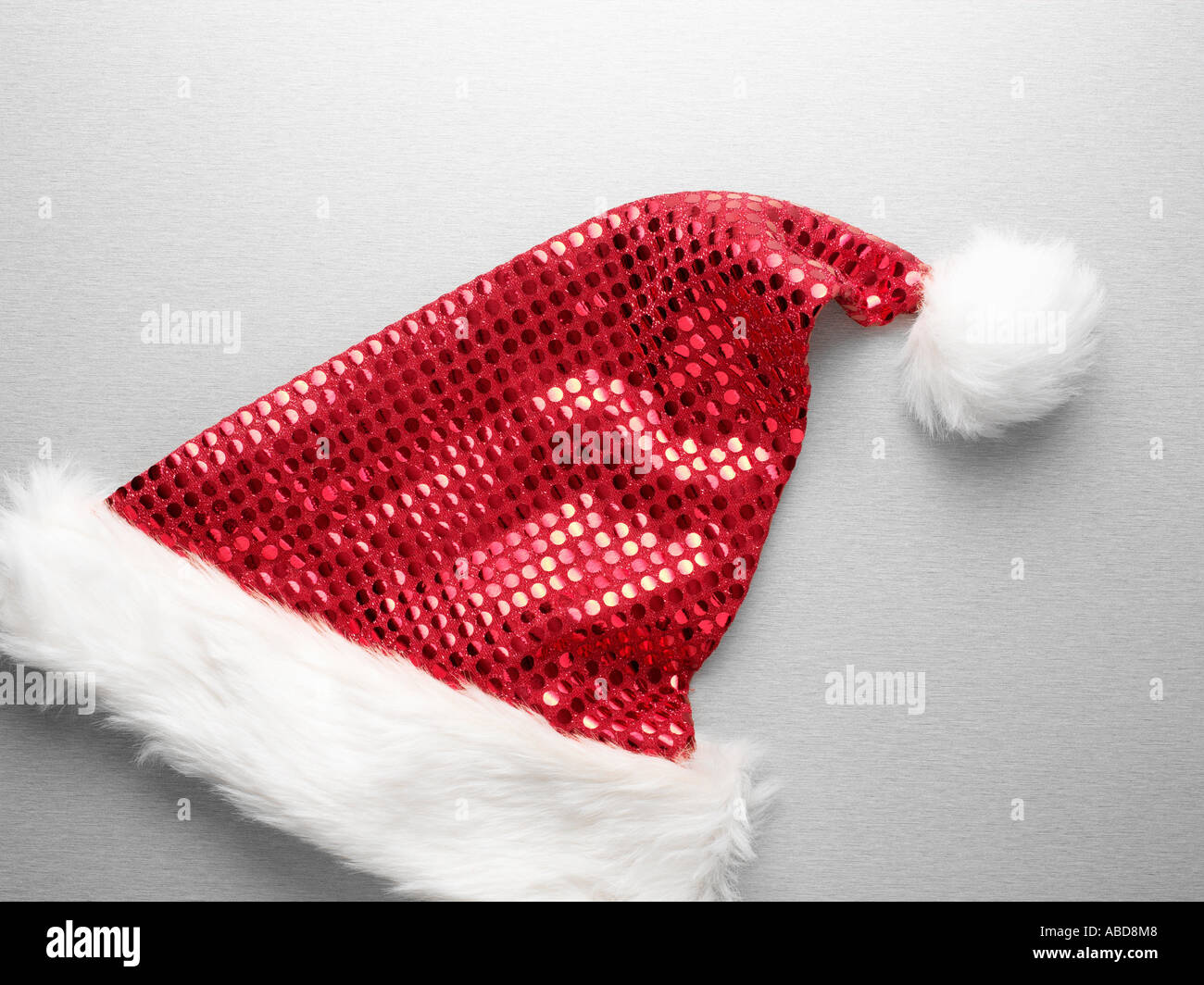Funkelnde Weihnachtsmütze Stockfoto