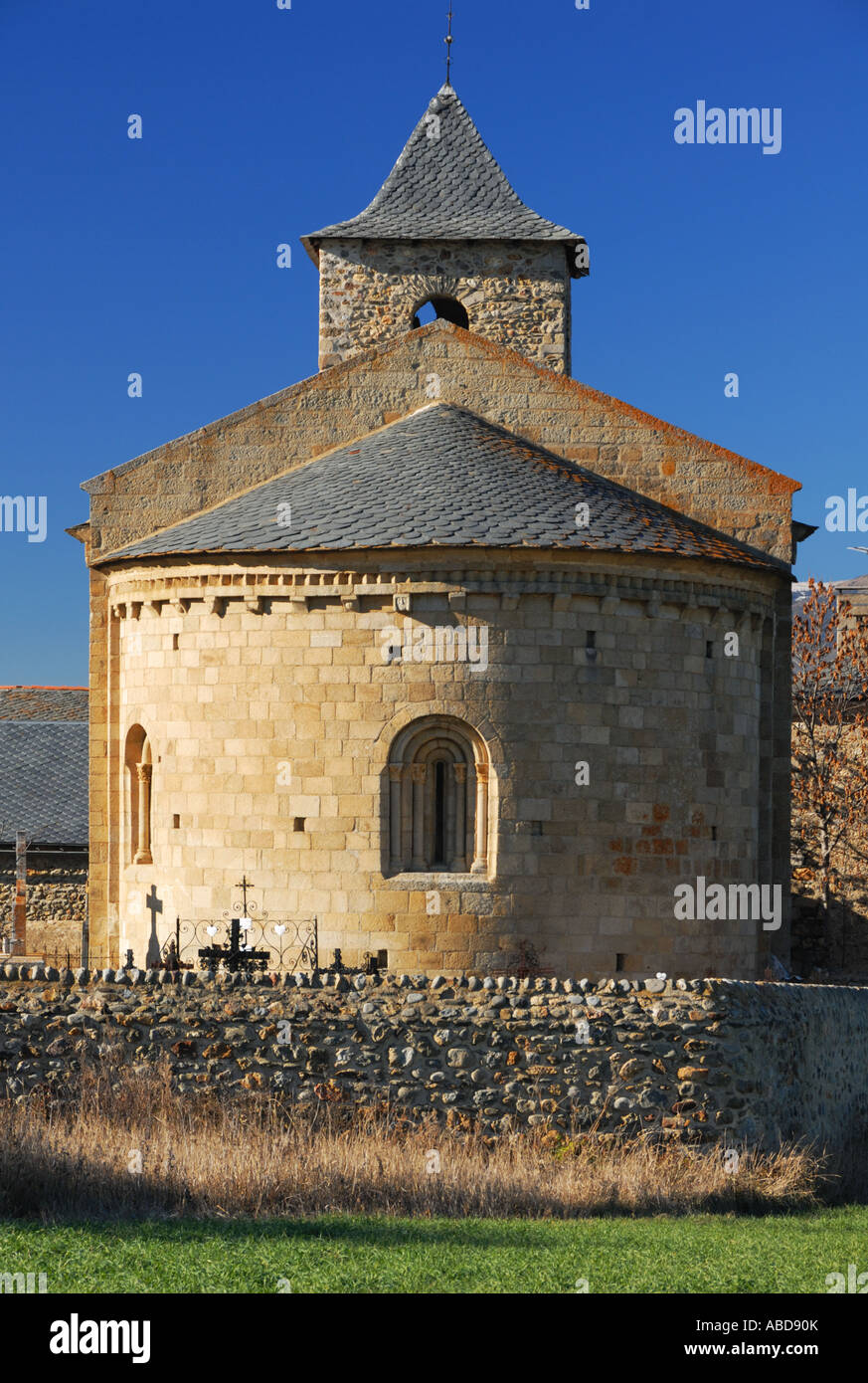Hix Kirche, Cerdagne, Pyrenäen Orientales, Frankreich Stockfoto