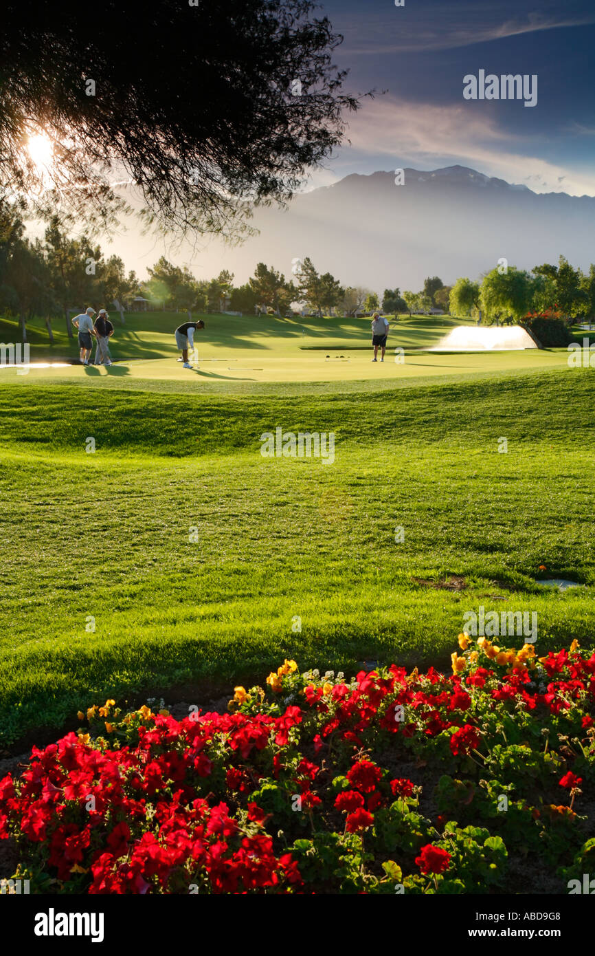 Das 14. Loch auf dem Golfplatz im Westin Mission Hills Resort &amp; Spa in Rancho Mirage in der Nähe von Palm Springs Kalifornien Stockfoto