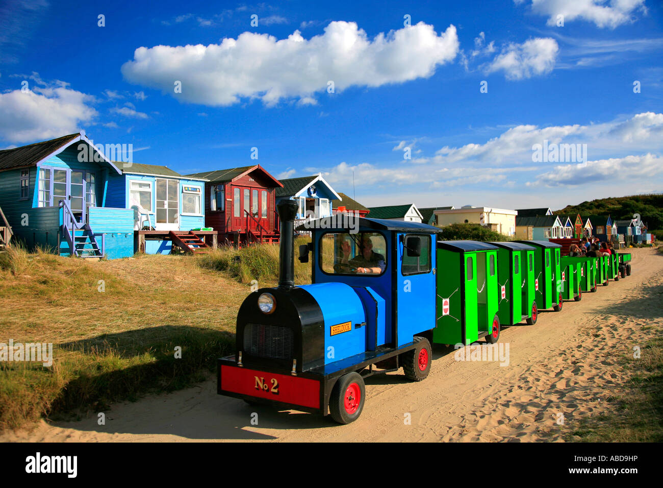 Touristischen Zug zum und vom Hafen, Christchurch-Dorset-England-Großbritannien-UK Stockfoto