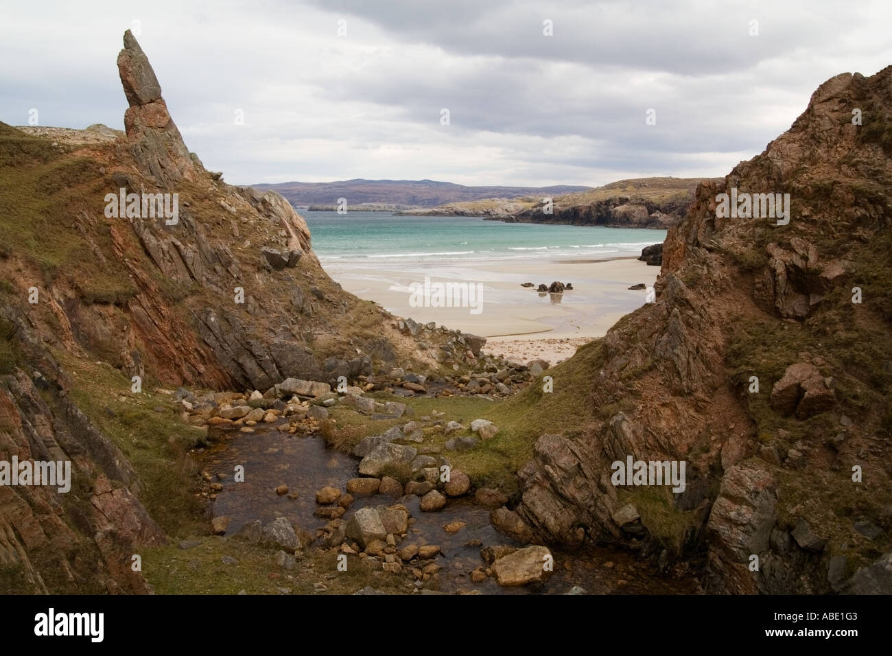 GB Schottland Sango Bay in der Nähe von Durness im Hochland Stockfoto