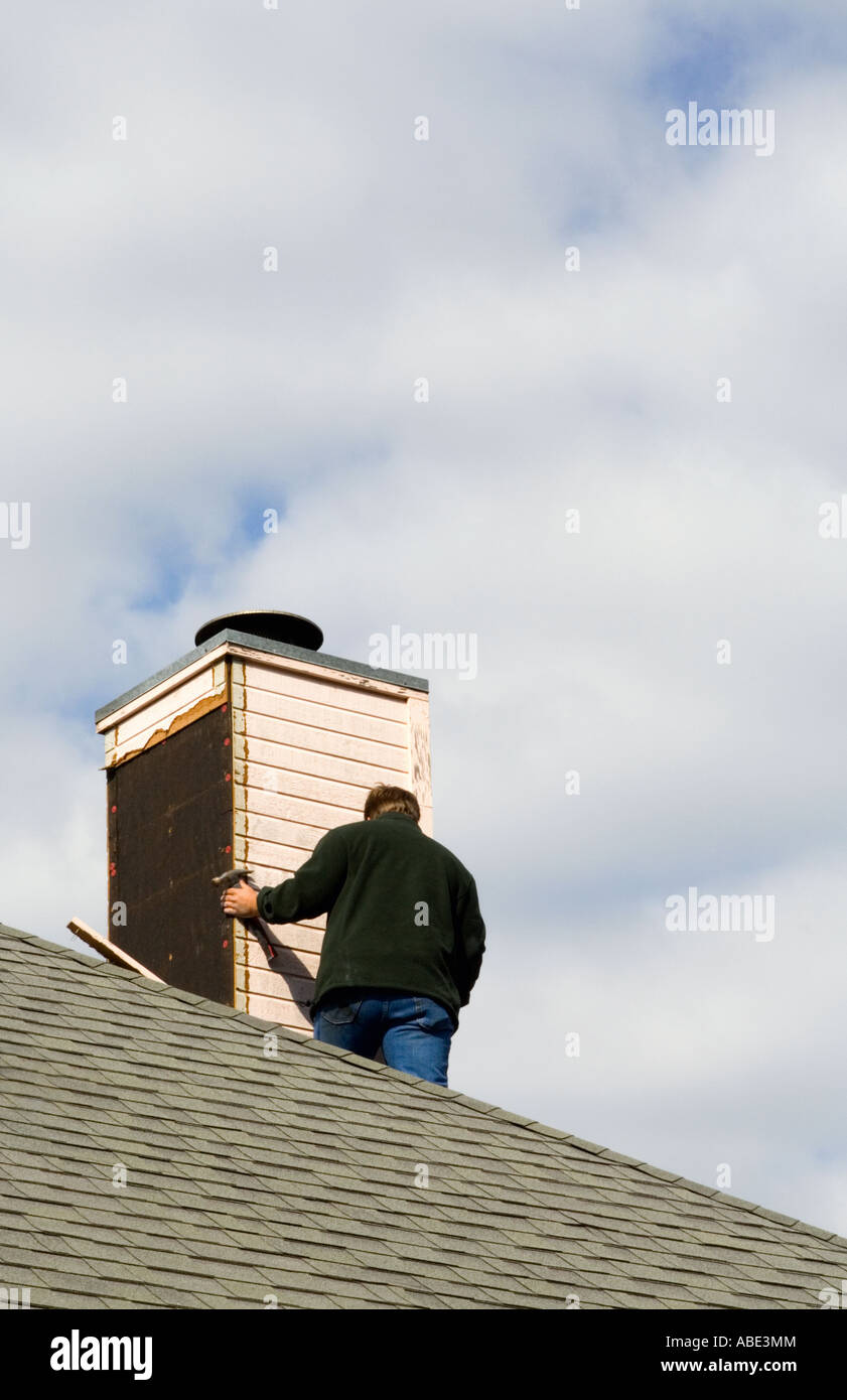 Veränderter Holz Anschlussgleise zu ersetzen Stockfoto
