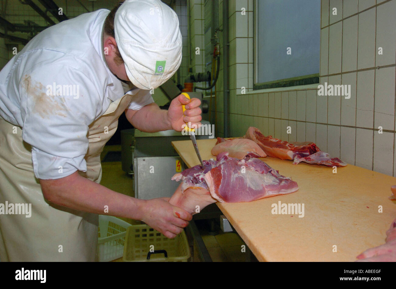 Im Schlachthof Stockfoto