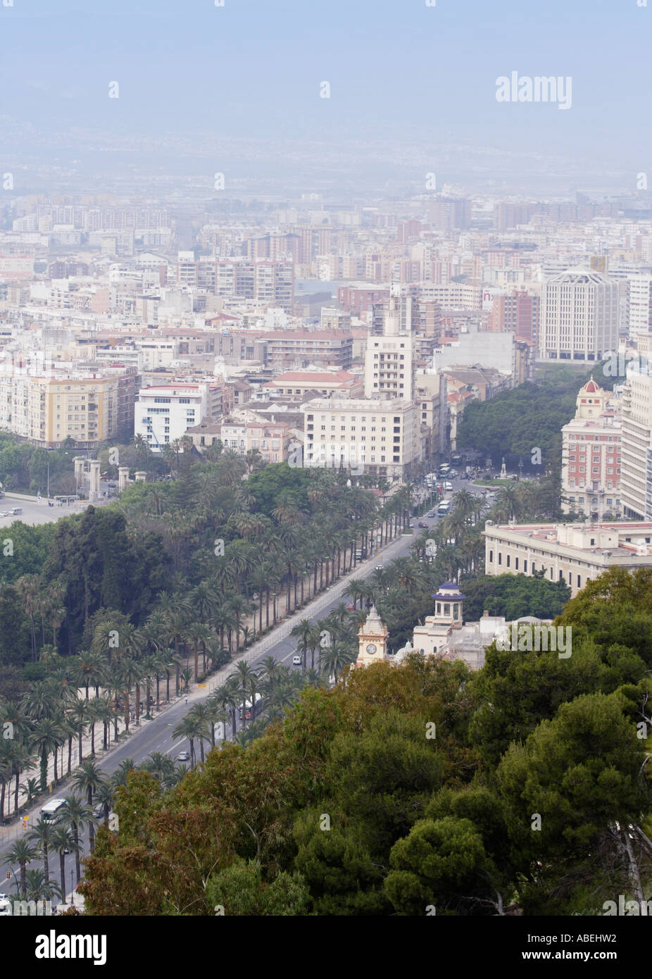 Málaga vom Monte Gibralfaro, Malaga, Spanien Stockfoto