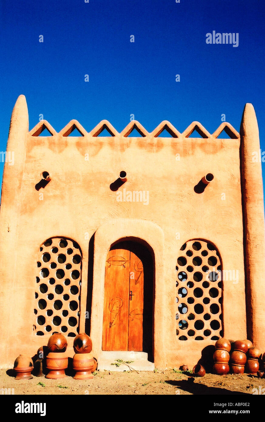 Schlamm-Gebäude am Ufer des Flusses Niger in Mopti in Mali Stockfoto