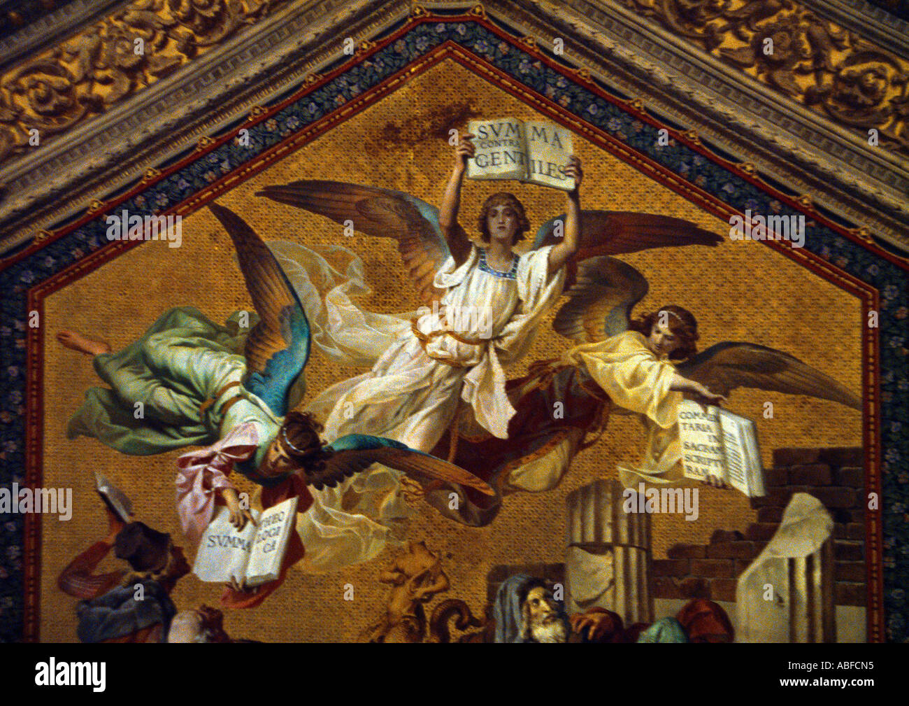 Engel-Decke-Wandbild-Vatikan-Museum Rom Italien Stockfoto