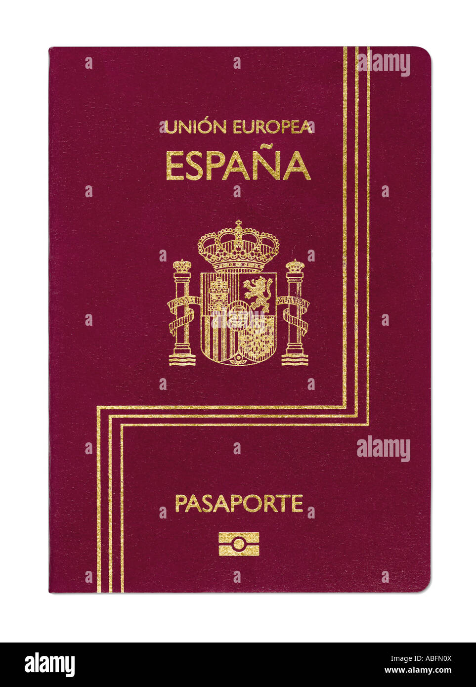 SPANISCHEN PASS AUF WEIßEM HINTERGRUND Stockfoto