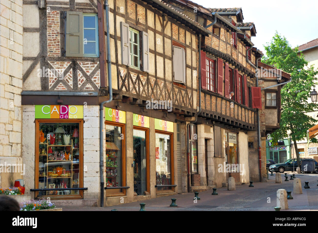 Bourg-En-Bresse, typische Häuser Stockfoto