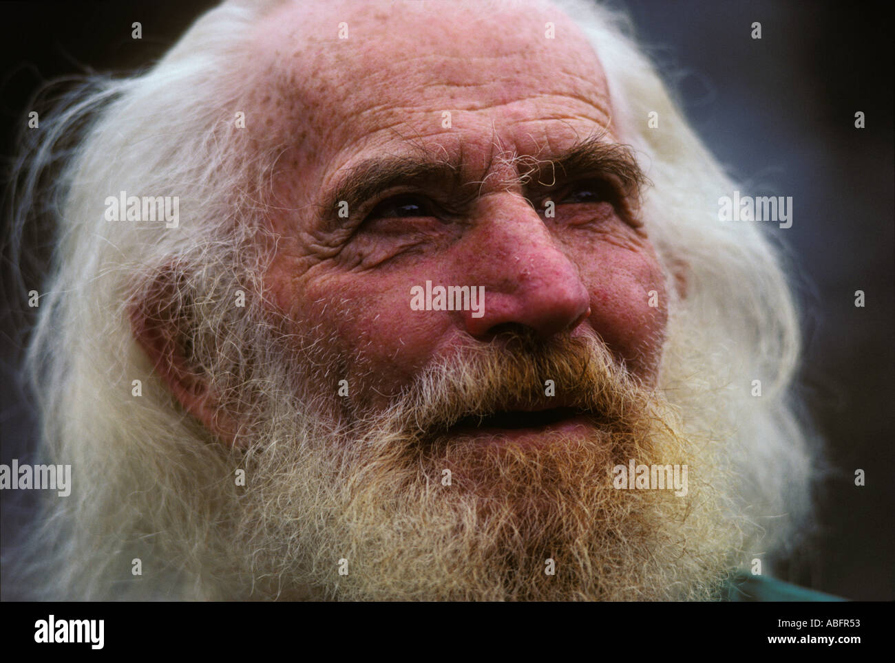 Die ergraute Gesicht einer alten Sauerteig Bergmann in Dawson City Yukon Kanada zeigt das schwierige Leben, wie, das er gelebt hat Stockfoto
