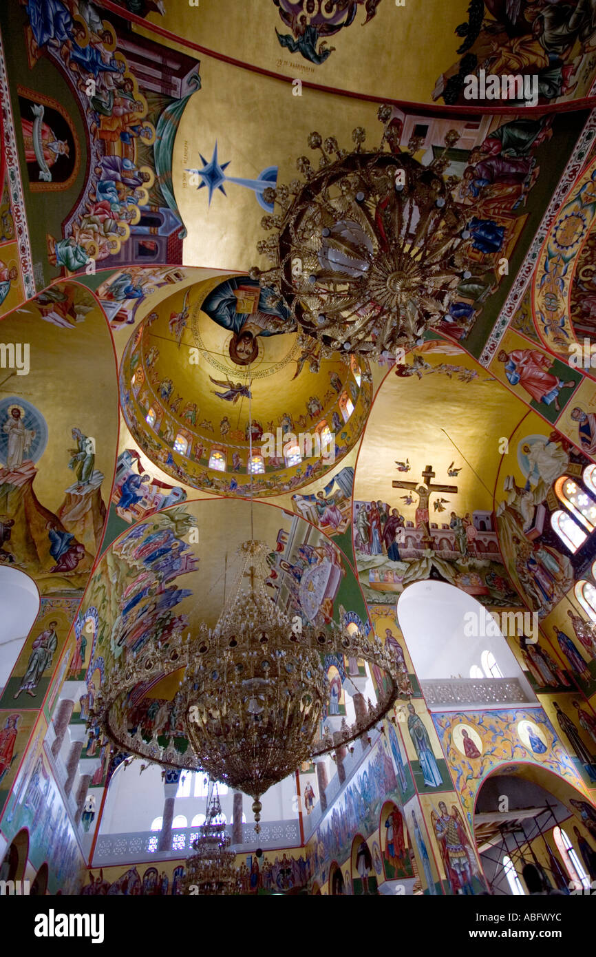 Decke und Innenwände der Kirche SCHUTZPATRON GERASIMOS Stockfoto