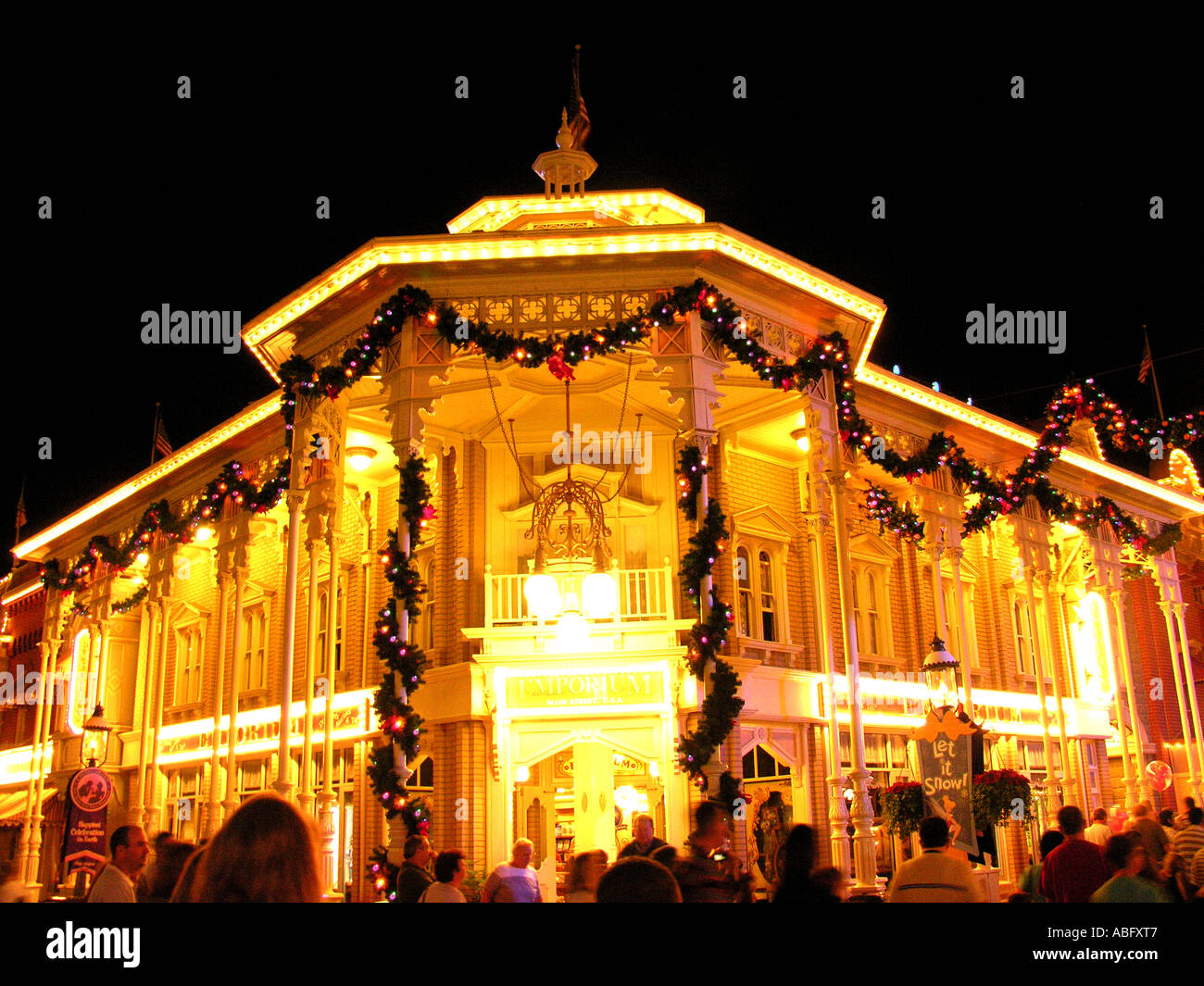 Florida Walt Disney World Christmas Main Street USA Magic Kingdom Stockfoto