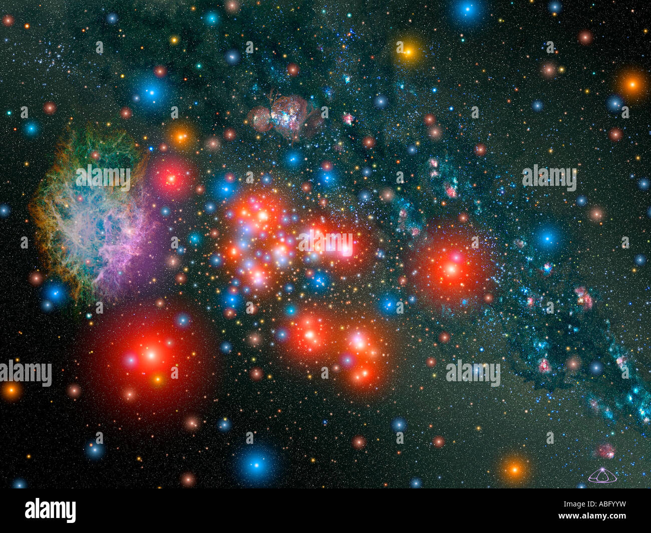 Rot Super riesigen Cluster Stockfoto