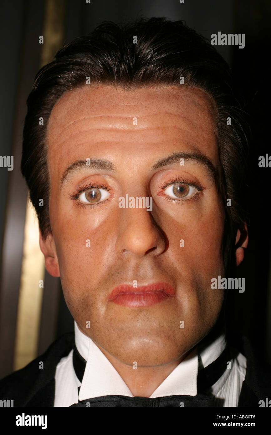 Sylvester Stallone als Replikat Wachsfigur bei Madame Tussauds, London Stockfoto