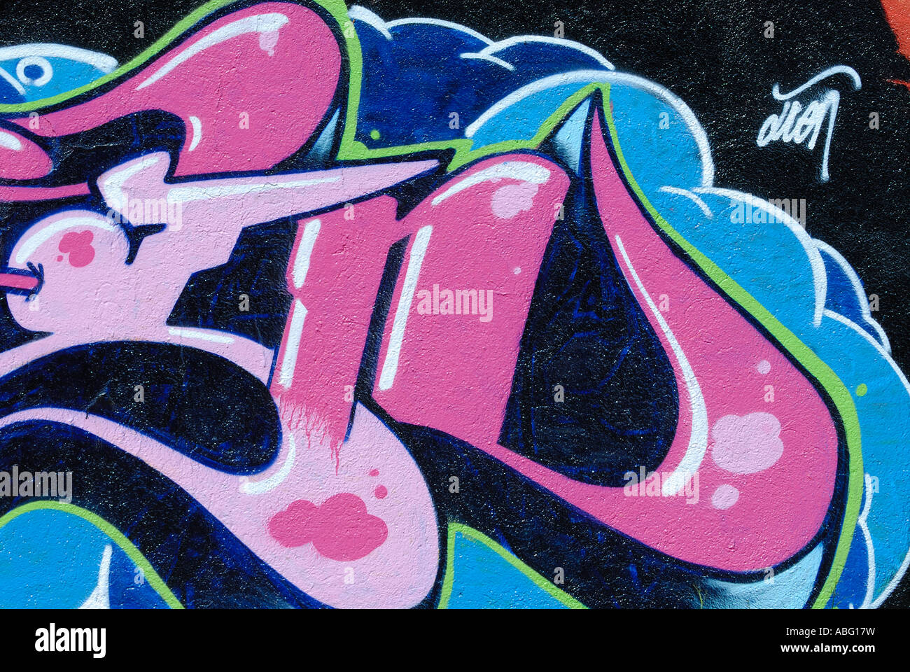 GRAFFITI-ALPHABET-BUCHSTABE D Stockfoto