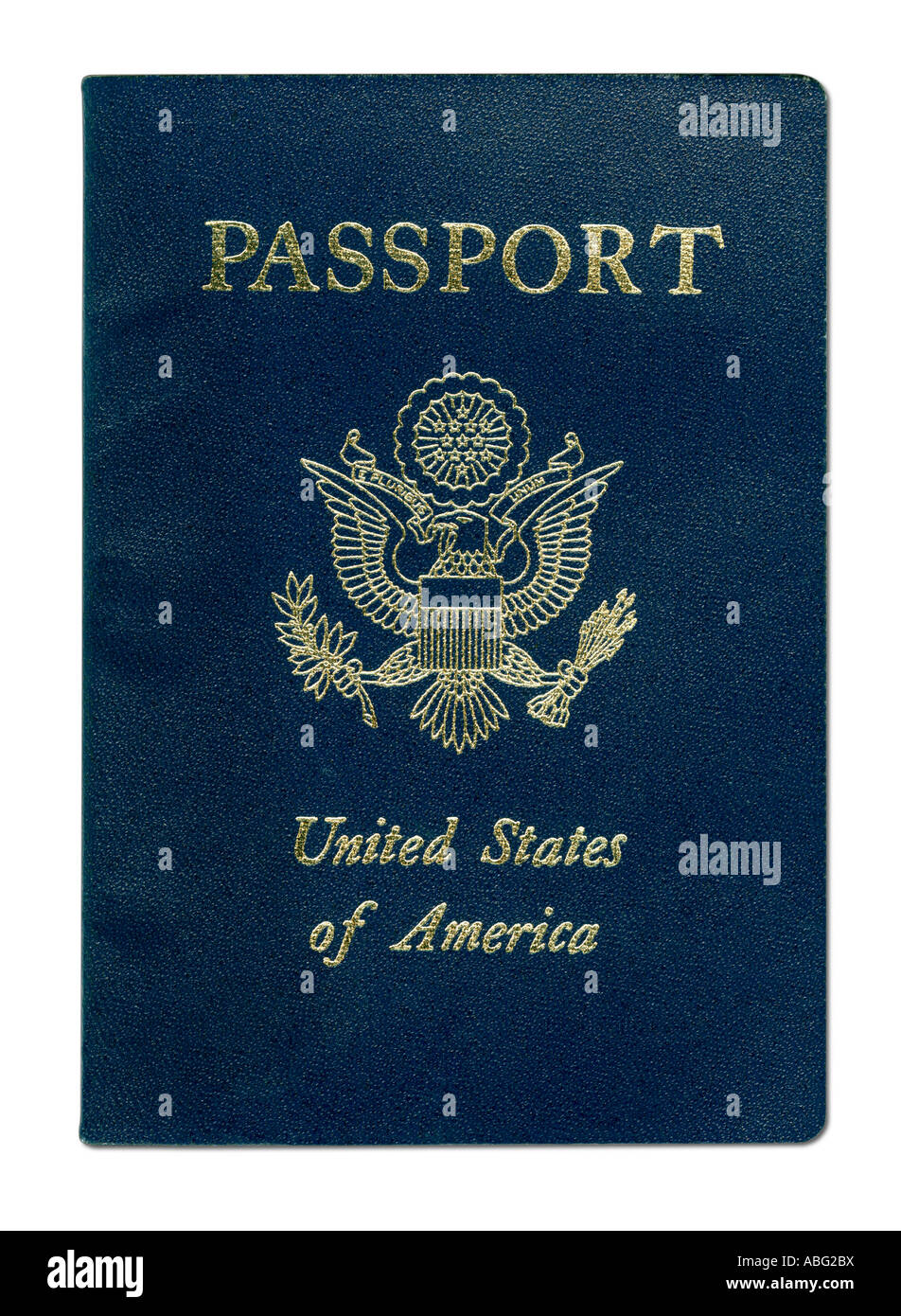 US-PASS AUF WEIßEM HINTERGRUND Stockfoto