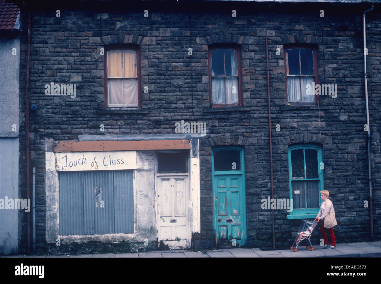 Verlassener Häuser Tonypandy Rhondda Valley South Wales Stockfoto