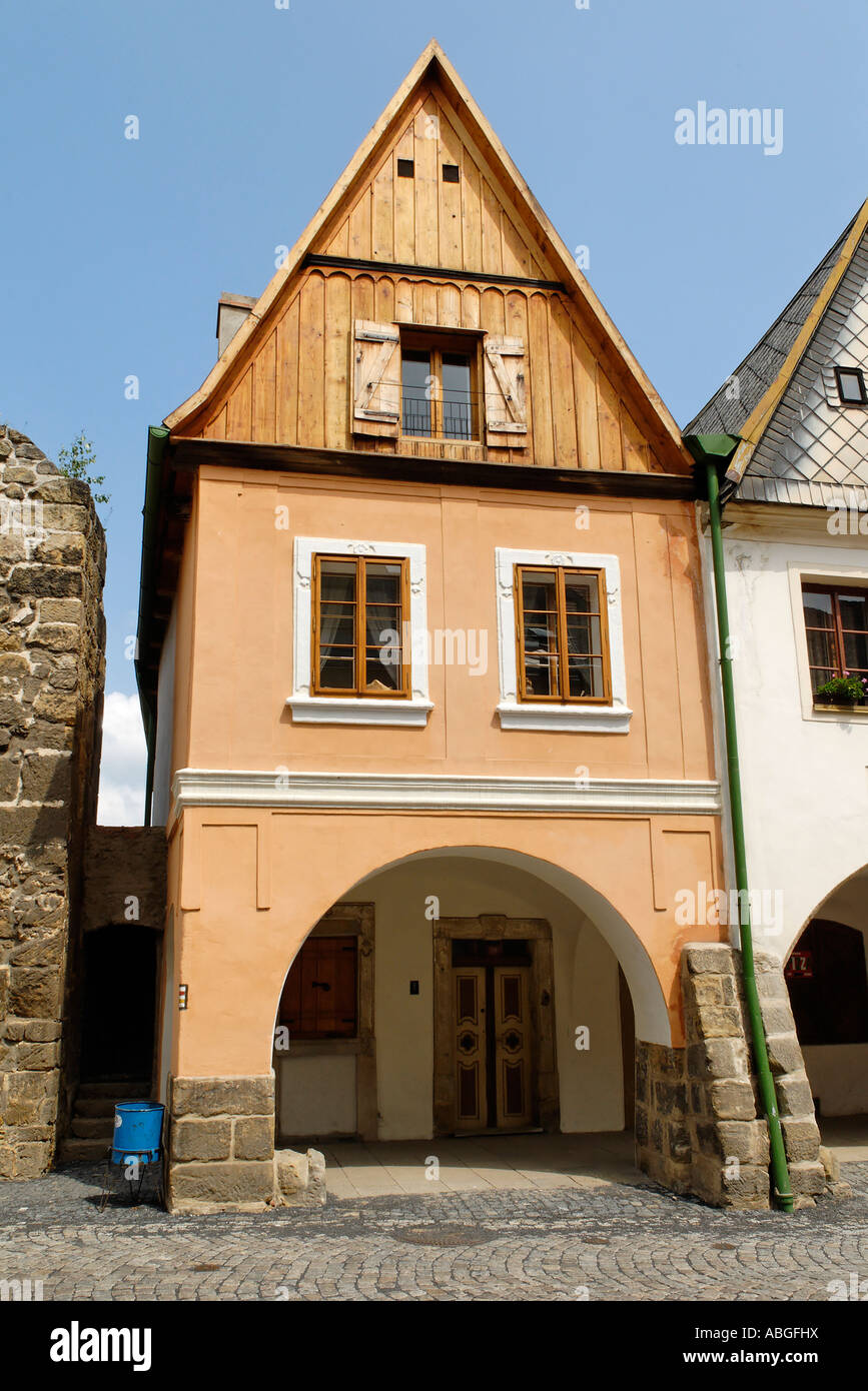 Historische alte Stadt Ustek, Nord-Böhmen, Tschechische Republik Stockfoto