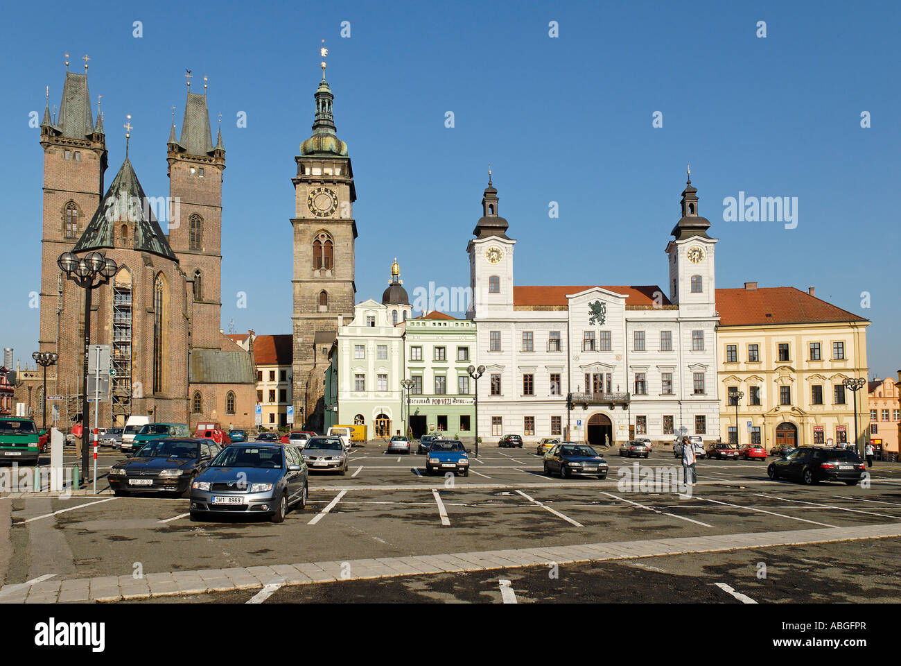 Historische alte Stadt Hradec Kralove, Koeniggraetz, Ostböhmen, Tschechien Stockfoto