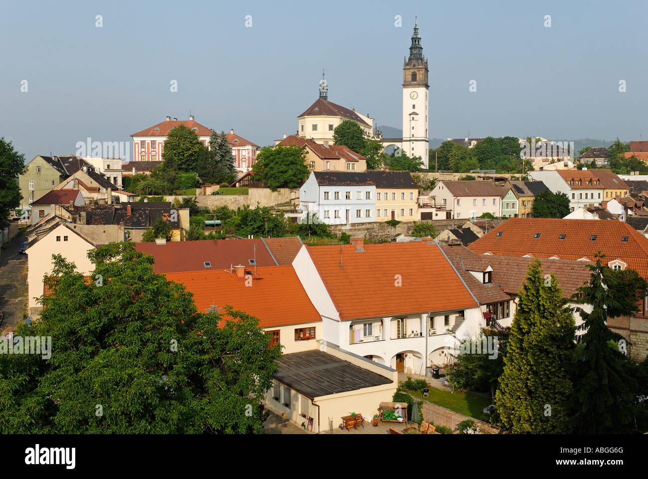 Historische alte Stadt Litomerice auf dem Labe oder Elbe River, Nordböhmen, Tschechien Stockfoto