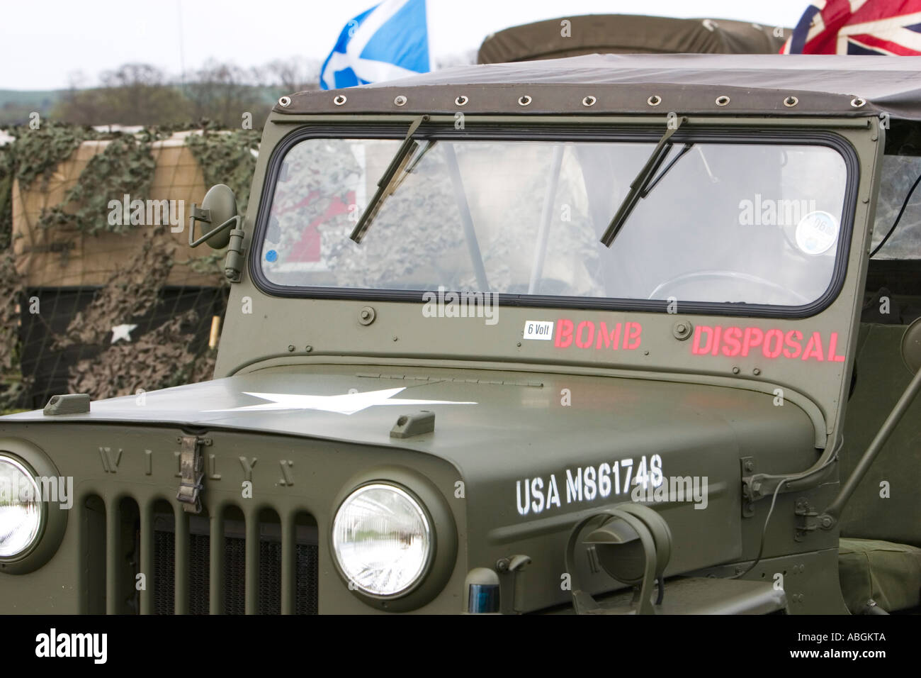 Willys Jeep Bombe zur Verfügung US-Militär Fahrzeug Stockfoto