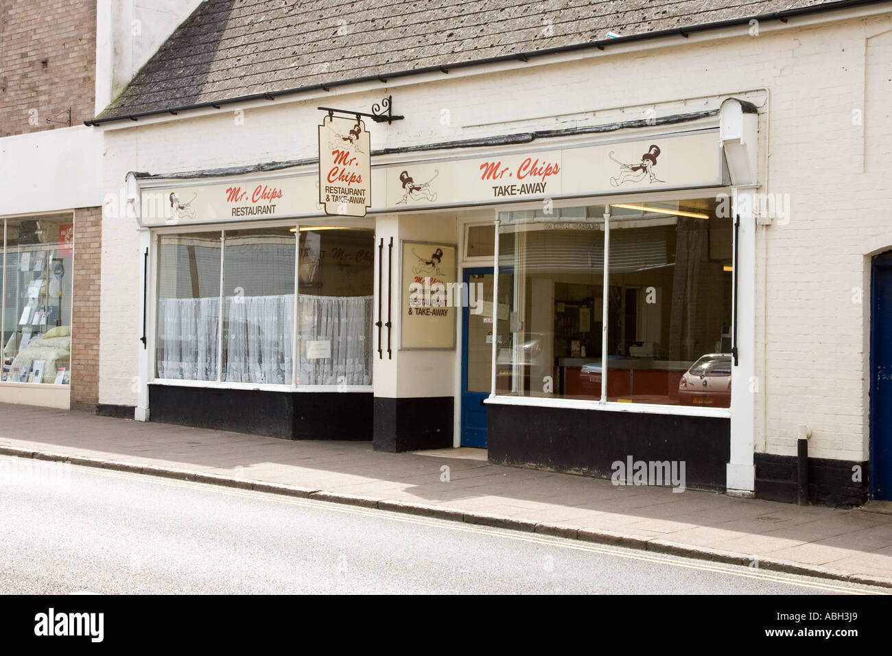 Ein Fisch &amp; Chips-Laden in Bury St Edmunds, Suffolk, UK Stockfoto