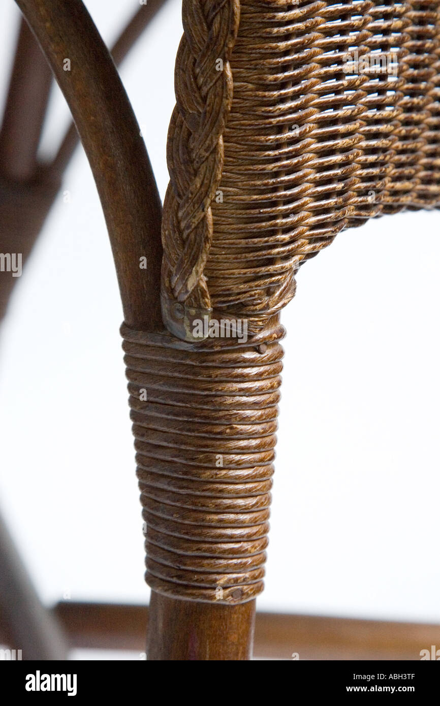 Einen klassischen Lloyd Loom Stuhl Nahaufnahme detail Stockfoto