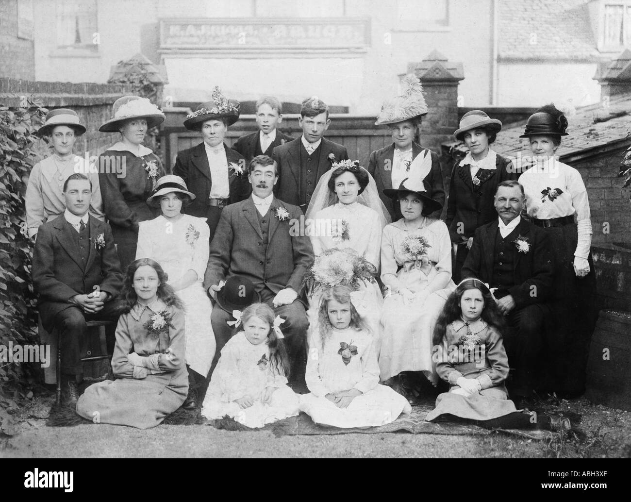 Ein Familienporträt genommen um 1914, UK Stockfoto