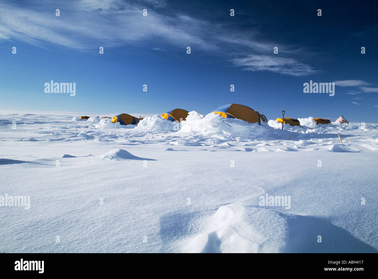 Tented Camp, Patriot Hills, Ellsworth Mountains, Antarktis November Stockfoto